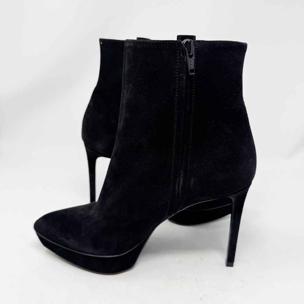 Saint Laurent Janis Concho Ankle Boots Size 37 Black Suede Platform Tassel - Picture 7 of 12